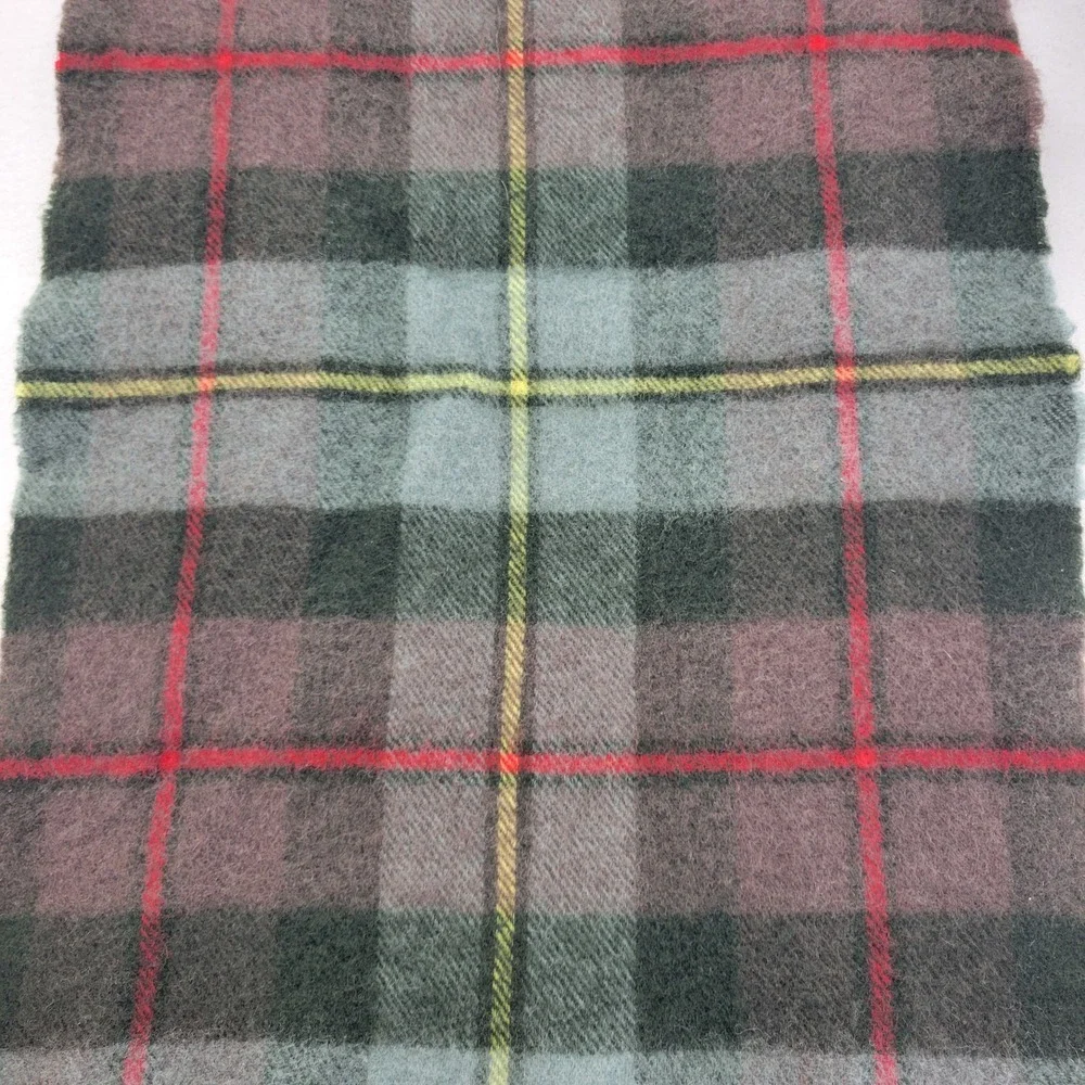 REP HUNTING MACLEOD Lambswool Tartan Plaid Scarf Fringe Made In Scotland‎ Unisex